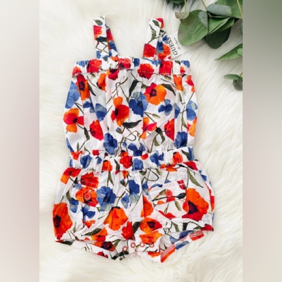 Guess floral tank onesie romper - Picture 1 of 4